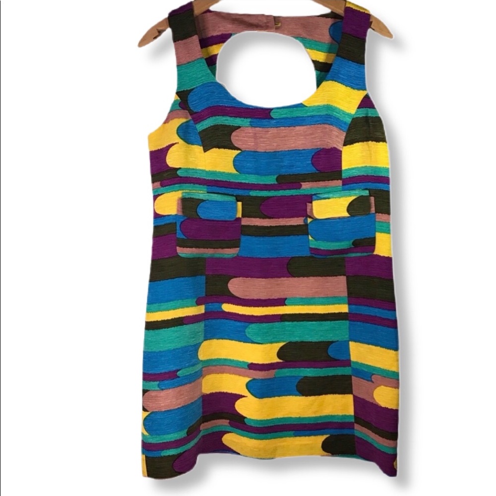 TIBI New York -Silk & Linen Purple, Yellow, Blue, Sleeveless LOLLIPOP Dress NWOT